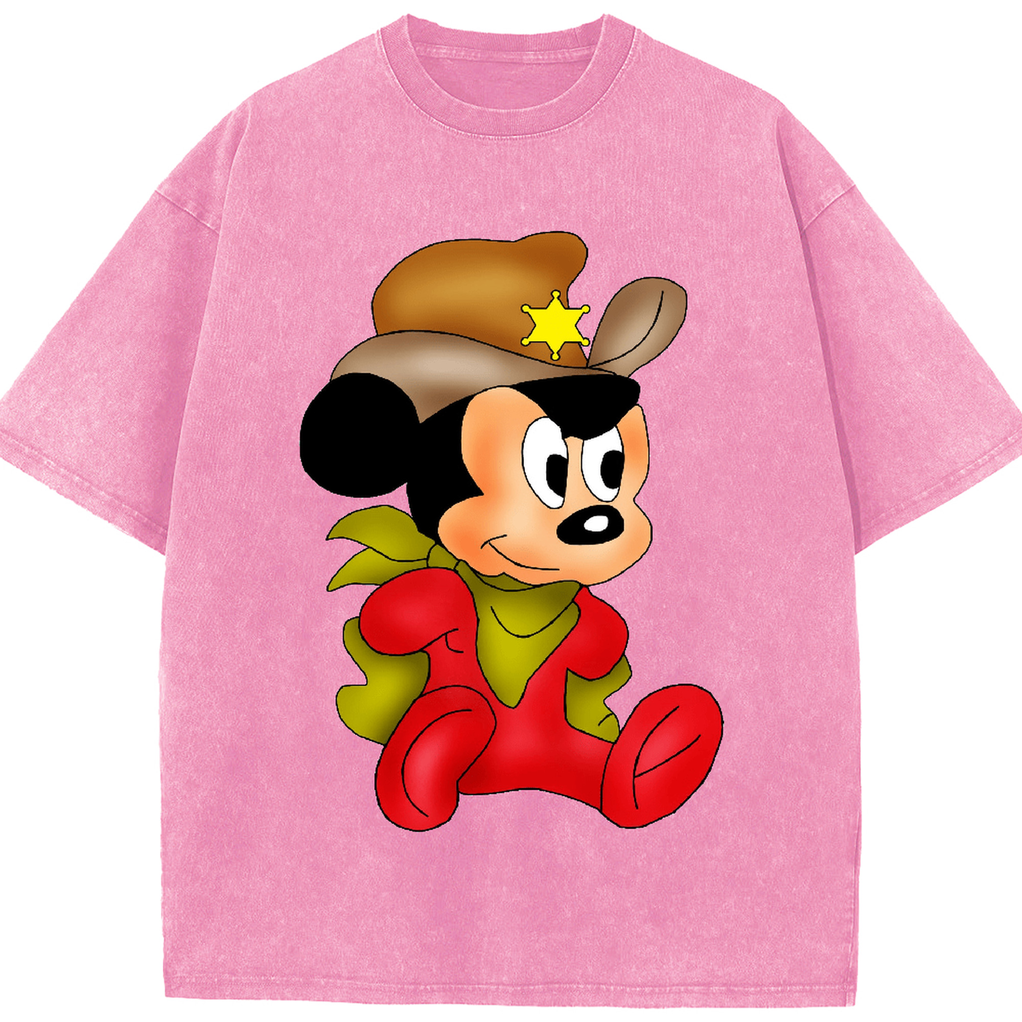 （画像用） ミッキーマウス Mickey Mouse 綿100% ヴィンテージ風 半袖Tシャツ（フロントプリント）